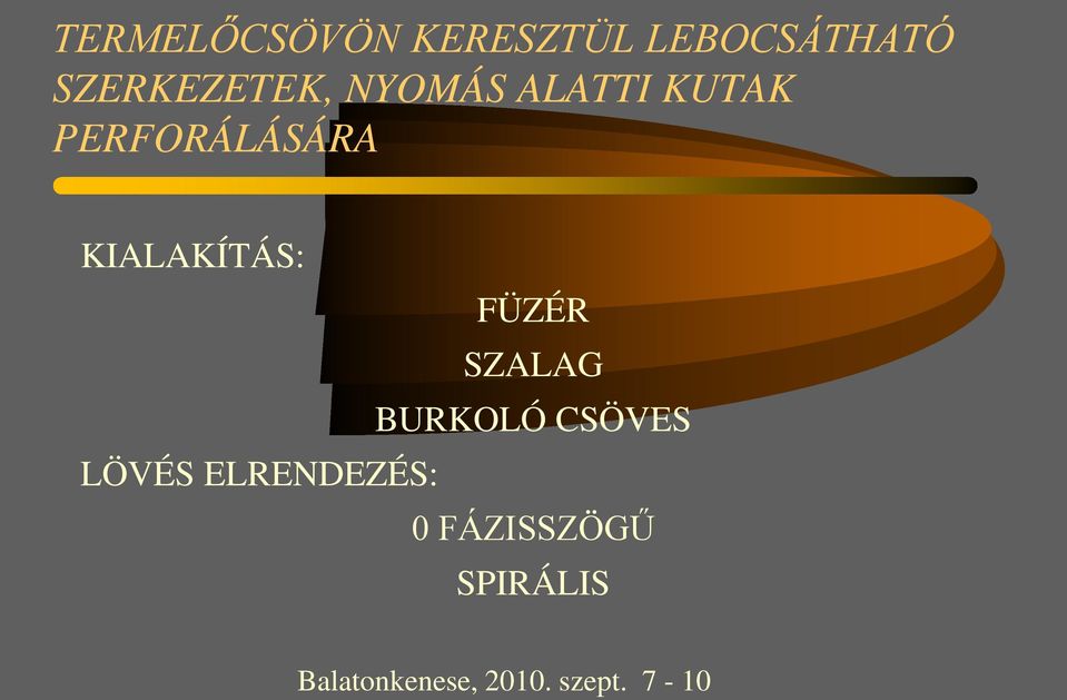 PERFORÁLÁSÁRA KIALAKÍTÁS: FÜZÉR SZALAG
