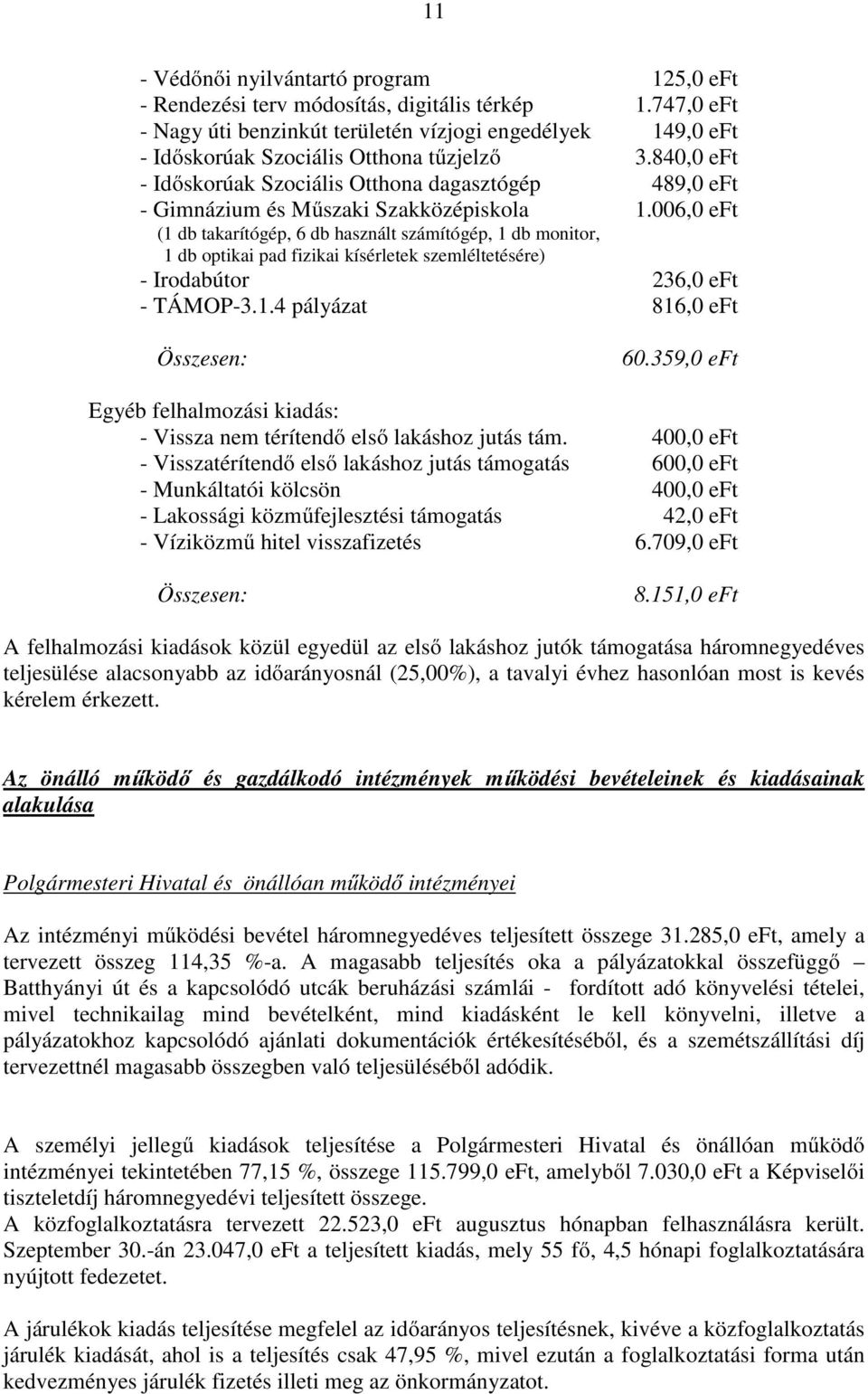 840,0 eft - Időskorúak Szociális Otthona dagasztógép 489,0 eft - Gimnázium és Műszaki Szakközépiskola 1.