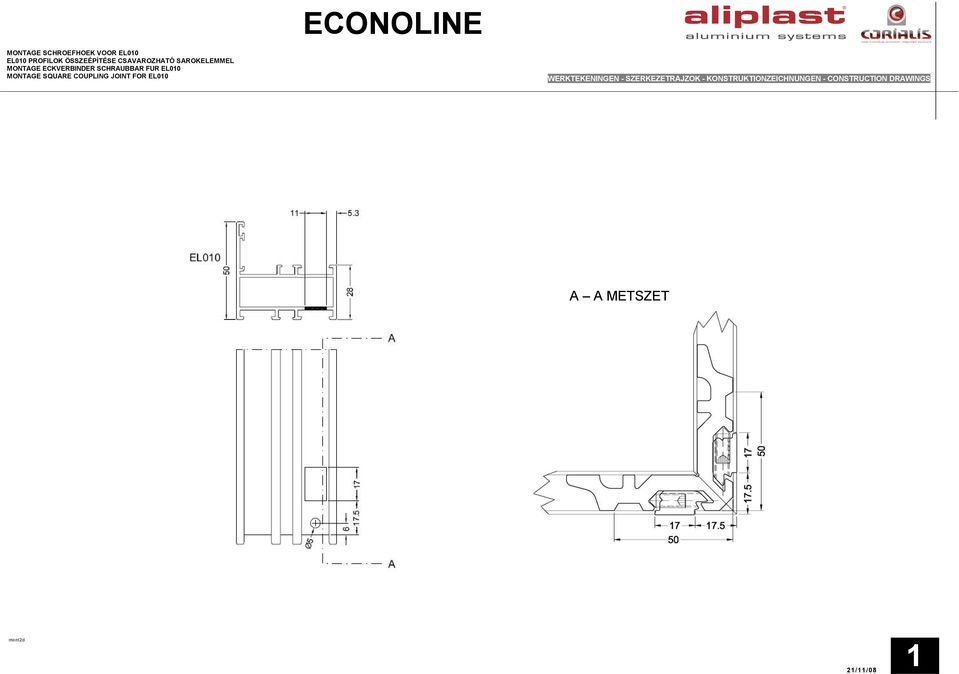ECKVERBINDER SCHRAUBBAR FUR EL010 SQUARE