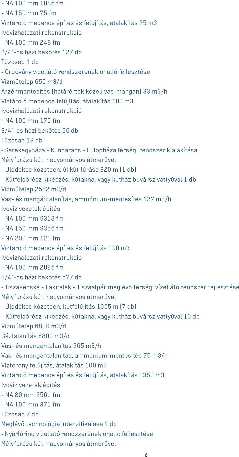 Kerekegyháza - Kunbaracs - Fülöpháza térségi rendszer kialakítása Mélyfúrású kút, hagyományos átmérővel - Üledékes kőzetben, új kút fúrása 320 m (1 db) - Kútfelsőrész kiképzés, kútakna, vagy kútház
