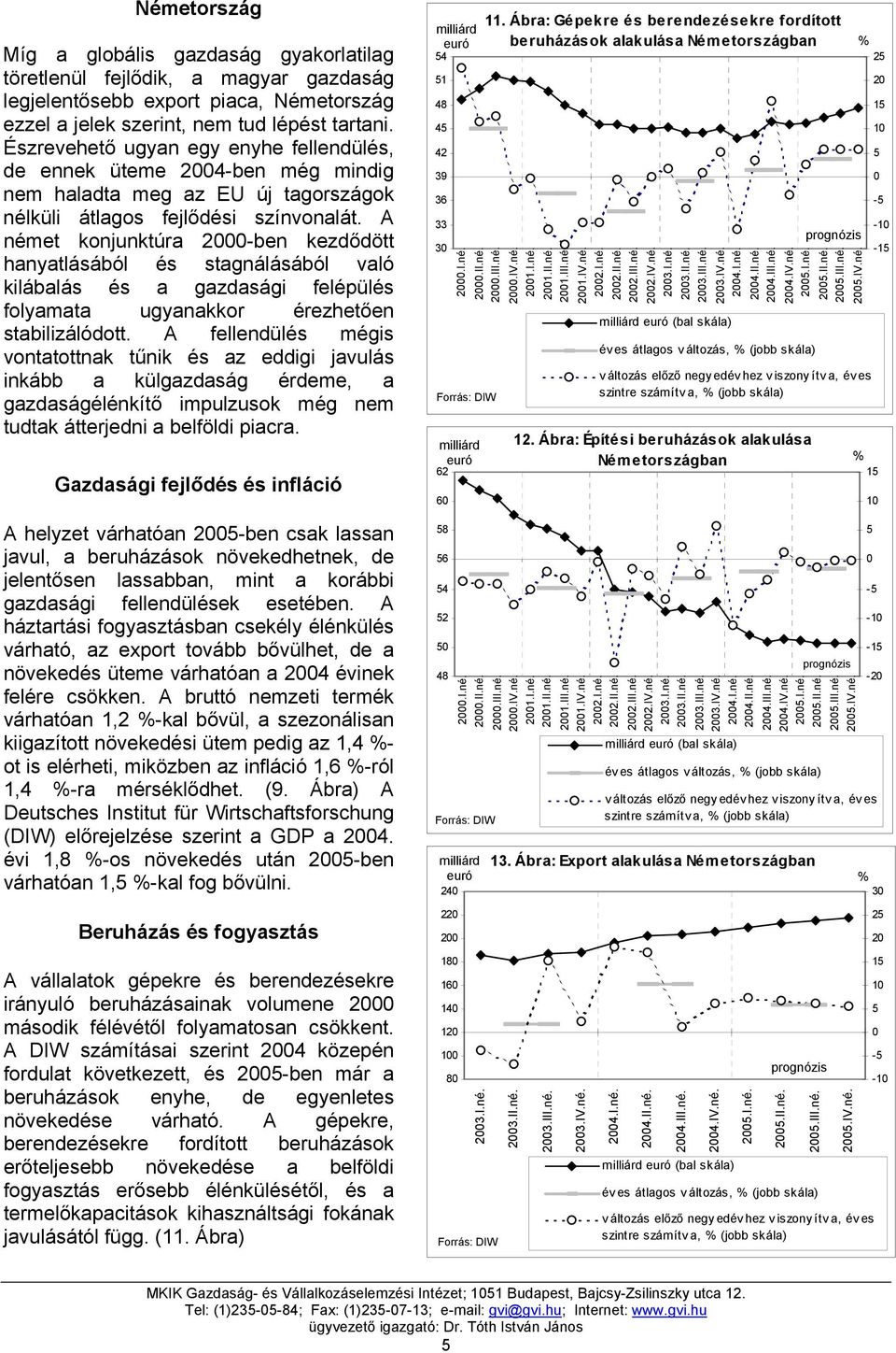 A német konjunktúra -ben kezdődött hanyatlásából és stagnálásából való kilábalás és a gazdasági felépülés folyamata ugyanakkor érezhetően stabilizálódott.