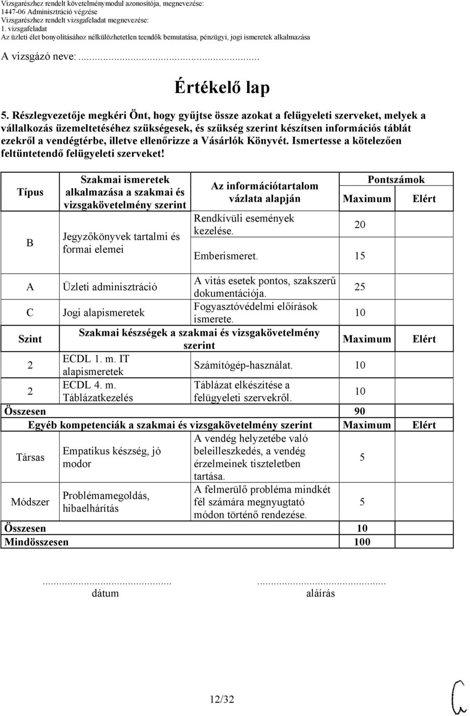 vendégtérbe, illetve ellenőrizze a Vásárlók Könyvét. Ismertesse a kötelezően feltüntetendő felügyeleti szerveket!