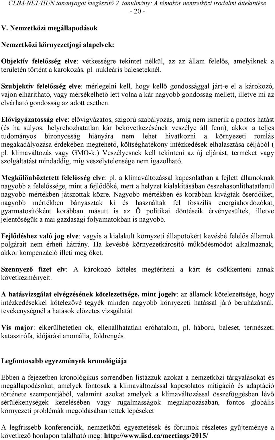 Szubjektív felelősség elve: mérlegelni kell, hogy kellő gondossággal járt-e el a károkozó, vajon elhárítható, vagy mérsékelhető lett volna a kár nagyobb gondosság mellett, illetve mi az elvárható
