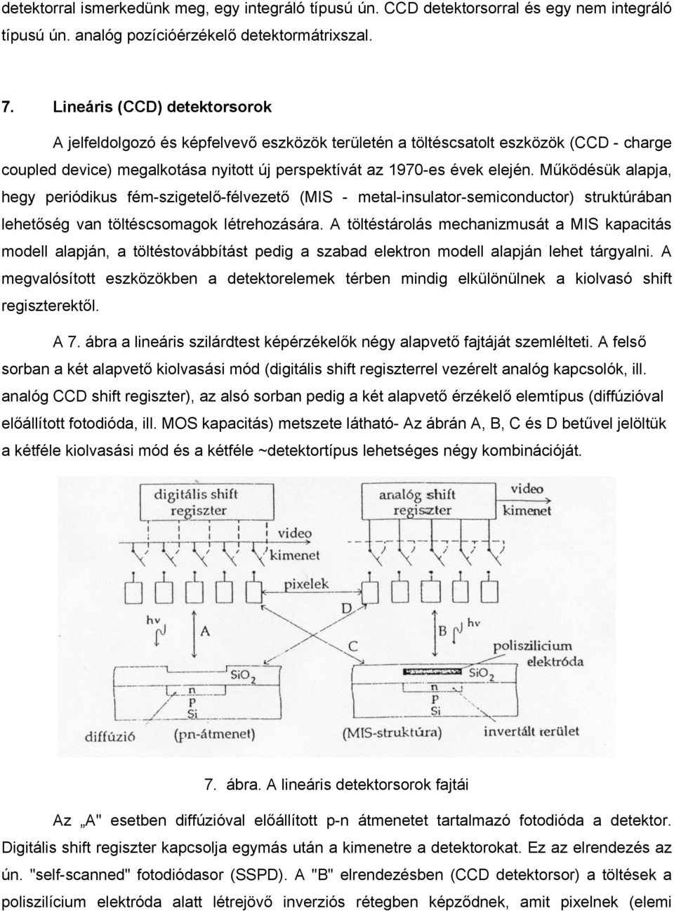 Működésük alapja, hgy pródkus fém-szgtlő-félvztő (MIS - mtal-sulator-smcoductor) struktúrába lhtőség va töltéscsomagok létrhozására.