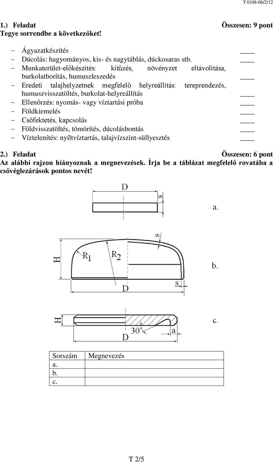 humuszvisszatöltés, burkolat-helyreállítás Ellenőrzés: nyomás- vagy víztartási próba Földkiemelés Csőfektetés, kapcsolás Földvisszatöltés, tömörítés, dúcolásbontás