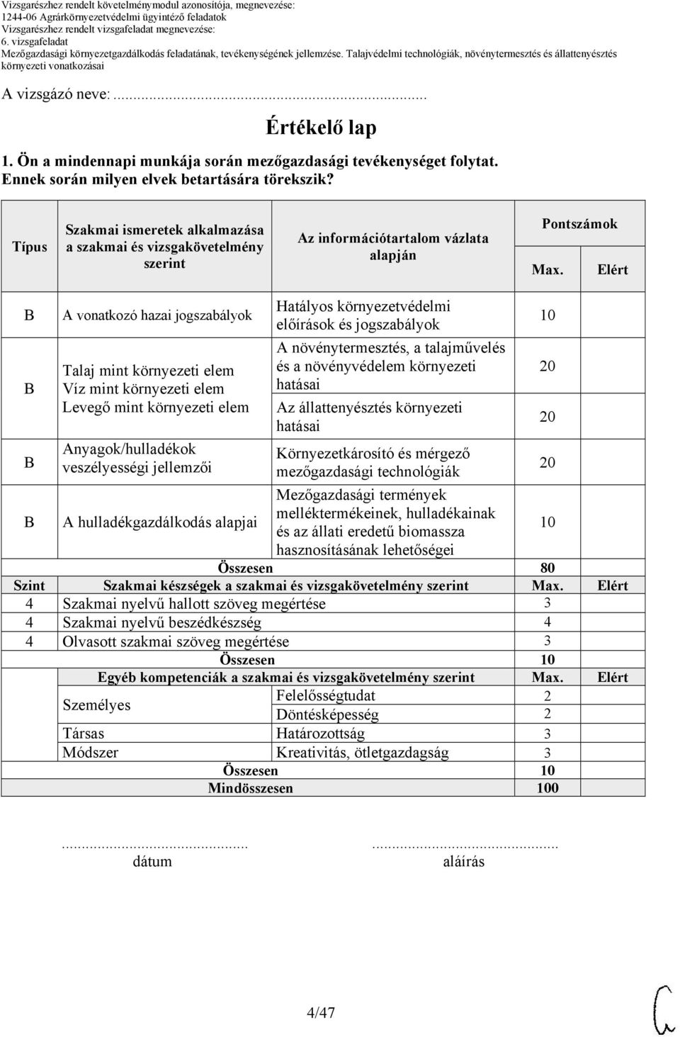 Elért B B B B A vonatkozó hazai jogszabályok Talaj mint környezeti elem Víz mint környezeti elem Levegő mint környezeti elem Anyagok/hulladékok veszélyességi jellemzői A hulladékgazdálkodás alapjai