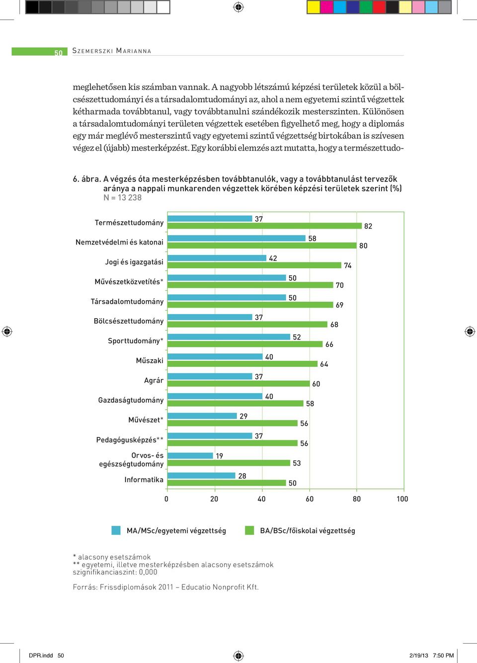 Különösen a társadalomtudományi területen végzettek esetében figyelhető meg, hogy a diplomás egy már meglévő mesterszintű vagy egyetemi szintű végzettség birtokában is szívesen végez el (újabb)