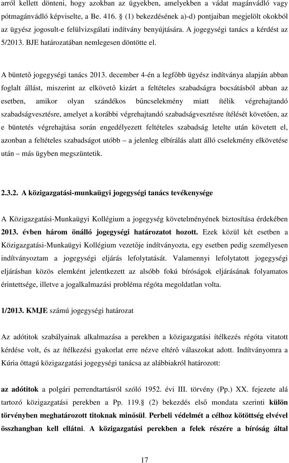 A büntető jogegységi tanács 2013.