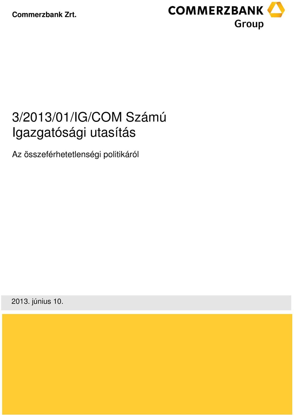 Igazgatósági utasítás Az