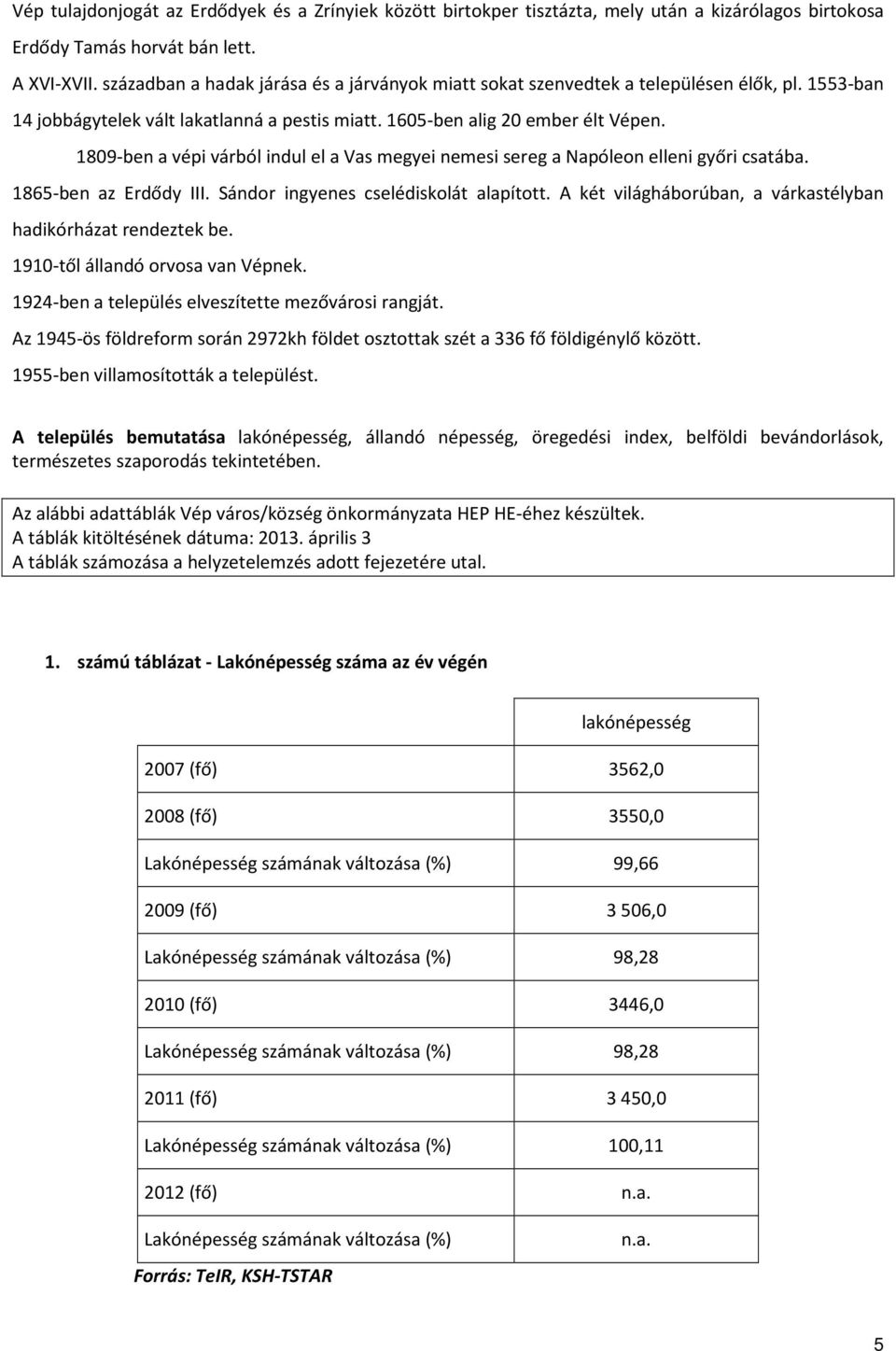 1809-ben a vépi várból indul el a Vas megyei nemesi sereg a Napóleon elleni győri csatába. 1865-ben az Erdődy III. Sándor ingyenes cselédiskolát alapított.