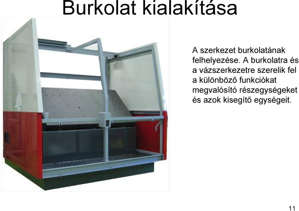 A burkolatra és a vázszerkezetre szerelik fel