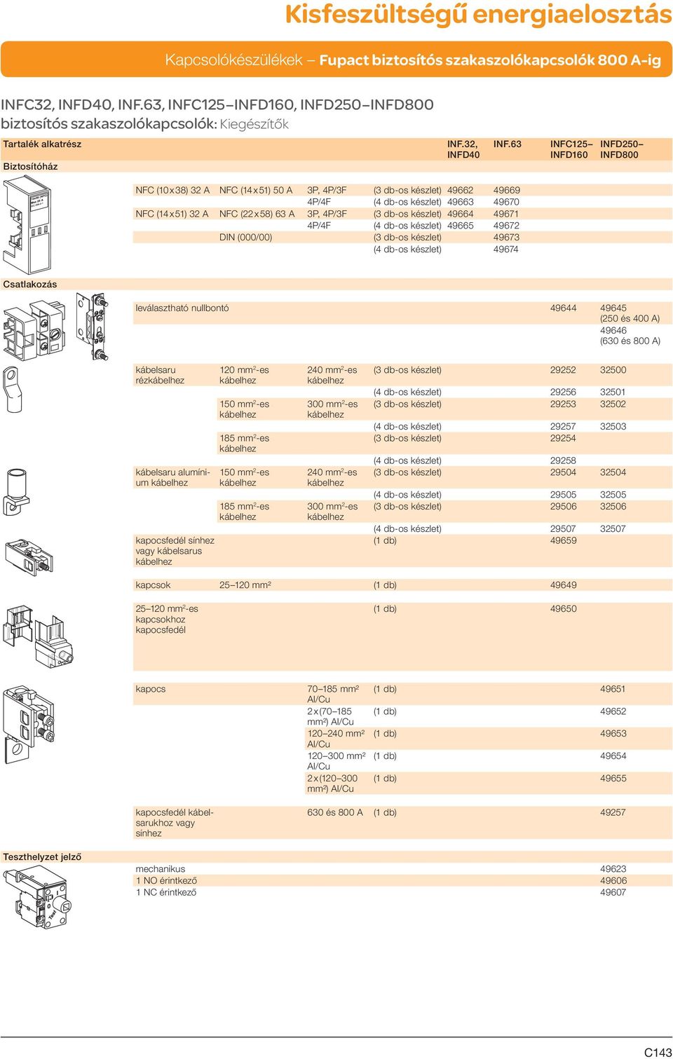 63 NFC (10 x 38) 32 A NFC (14 x 51) 50 A 3P, 4P/3F (3 db-os készlet) 49662 49669 4P/4F (4 db-os készlet) 49663 49670 NFC (14 x 51) 32 A NFC (22 x 58) 63 A 3P, 4P/3F (3 db-os készlet) 49664 49671