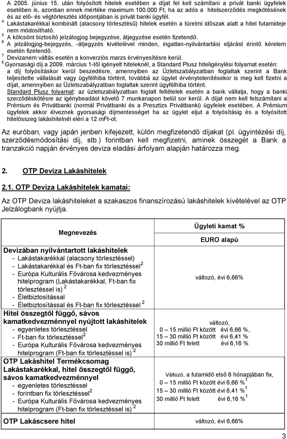 4 Lakástakarékkal kombinált (alacsony törlesztésű) hitelek esetén a türelmi időszak alatt a hitel futamideje nem módosítható.