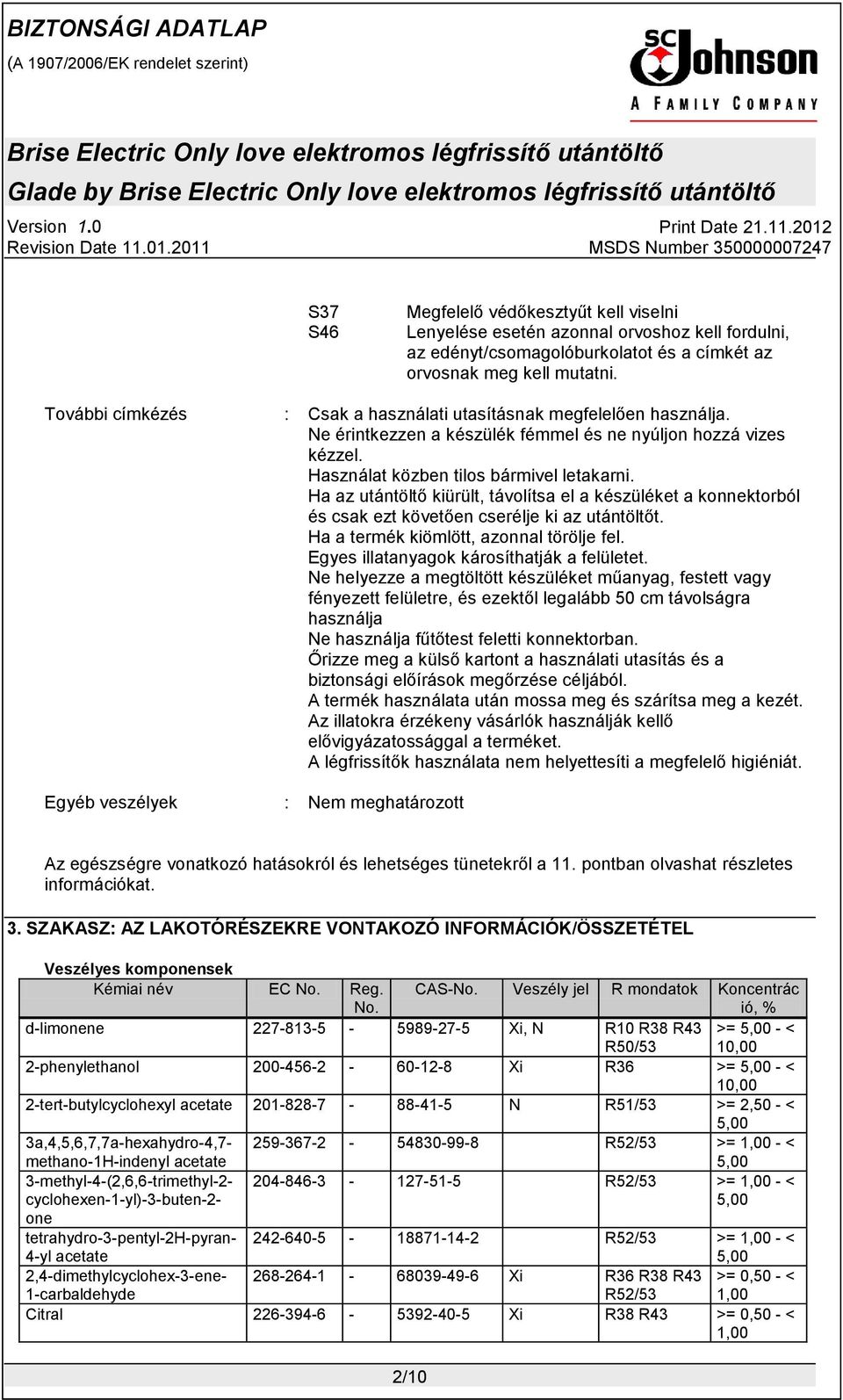 Ha az utántöltő kiürült, távolítsa el a készüléket a konnektorból és csak ezt követően cserélje ki az utántöltőt. Ha a termék kiömlött, azonnal törölje fel.