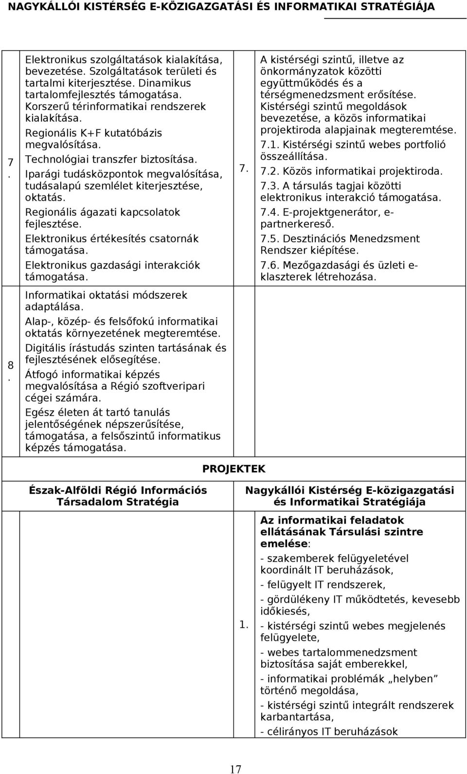 A kistérségi szintű, illetve az önkormányzatok közötti együttműködés és a térségmenedzsment erősítése.