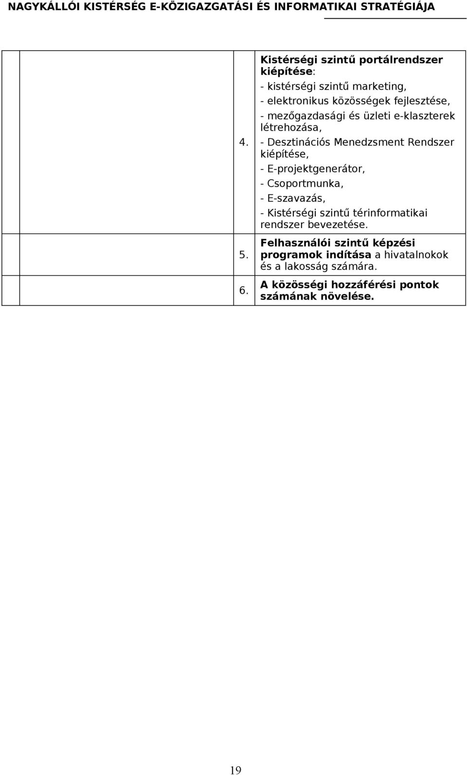 mezőgazdasági és üzleti e-klaszterek létrehozása, - Desztinációs Menedzsment Rendszer kiépítése, -