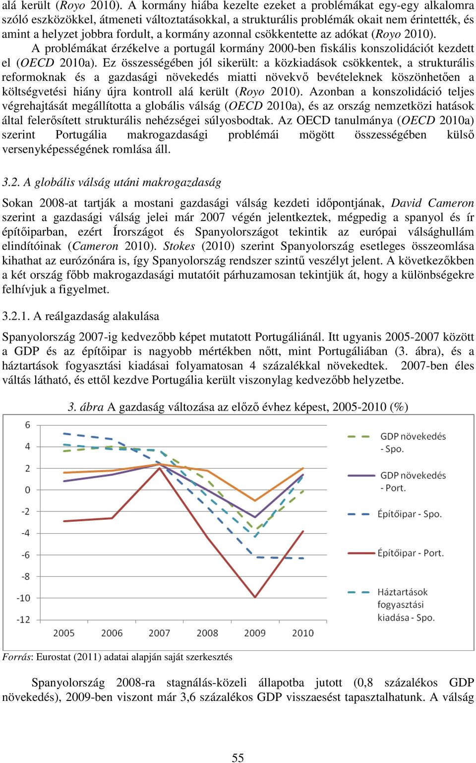 kormány azonnal csökkentette az adókat (Royo 2010). A problémákat érzékelve a portugál kormány 2000-ben fiskális konszolidációt kezdett el (OECD 2010a).