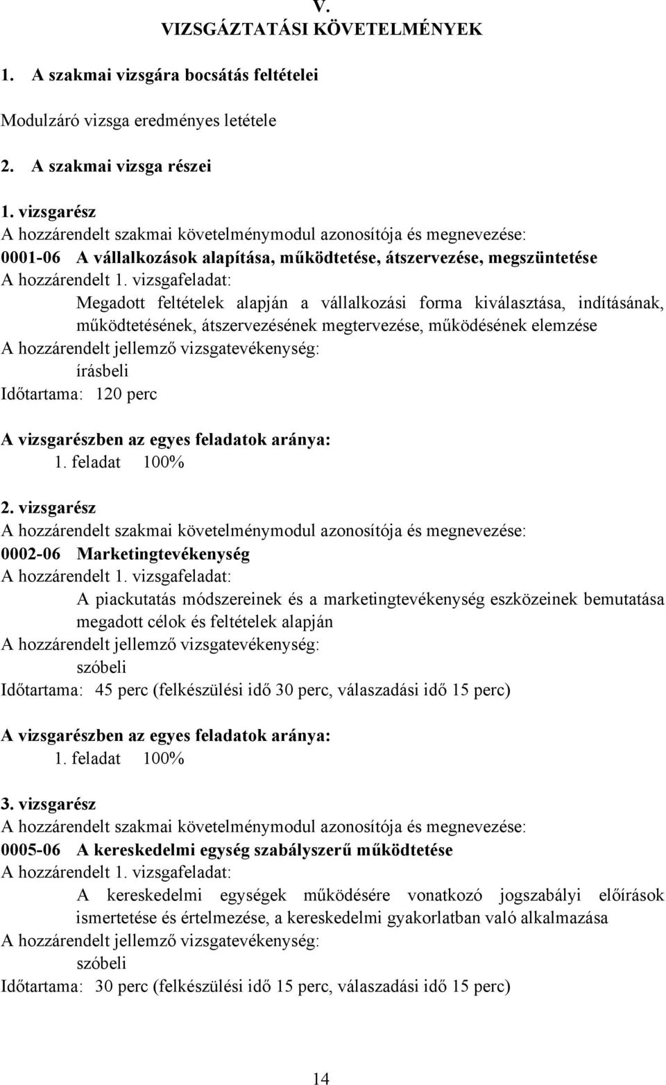 vizsgafeladat: Megadott feltételek alapján a vállalkozási forma kiválasztása, indításának, működtetésének, átszervezésének megtervezése, működésének elemzése A hozzárendelt jellemző