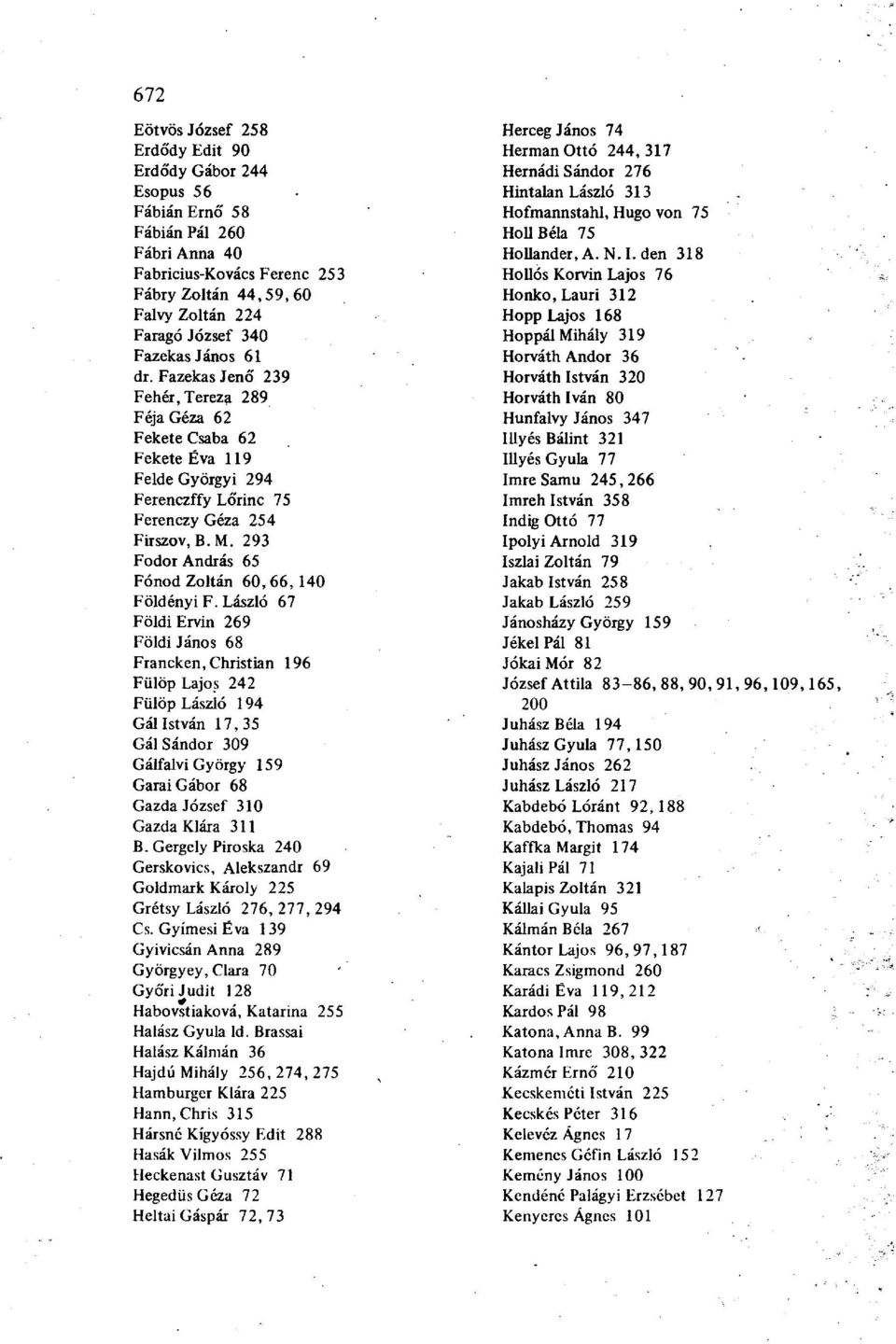 293 Fodor András 65 Fonod Zoltán 60,66,140 Főidényi F.