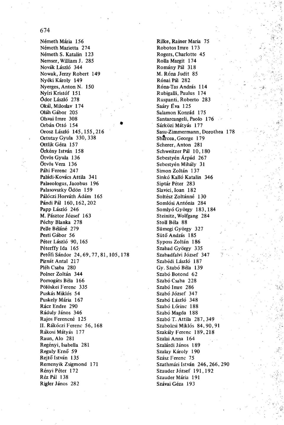 ötvös Vera 136 Páhi Ferenc 247 Paládi-Kovács Attila 341 Palaeologus, Jacobus 196 Palasovszky Ödön 159 Pálóczi Horváth Ádám 165 PándiPál 160,162,202 Papp László 246 M.