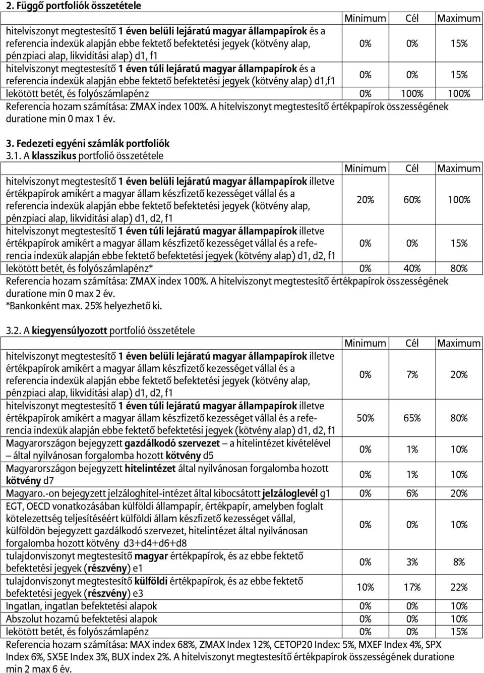 A hitelviszonyt megtestesítő értékpapírok összességének duratione min 0 max 1 