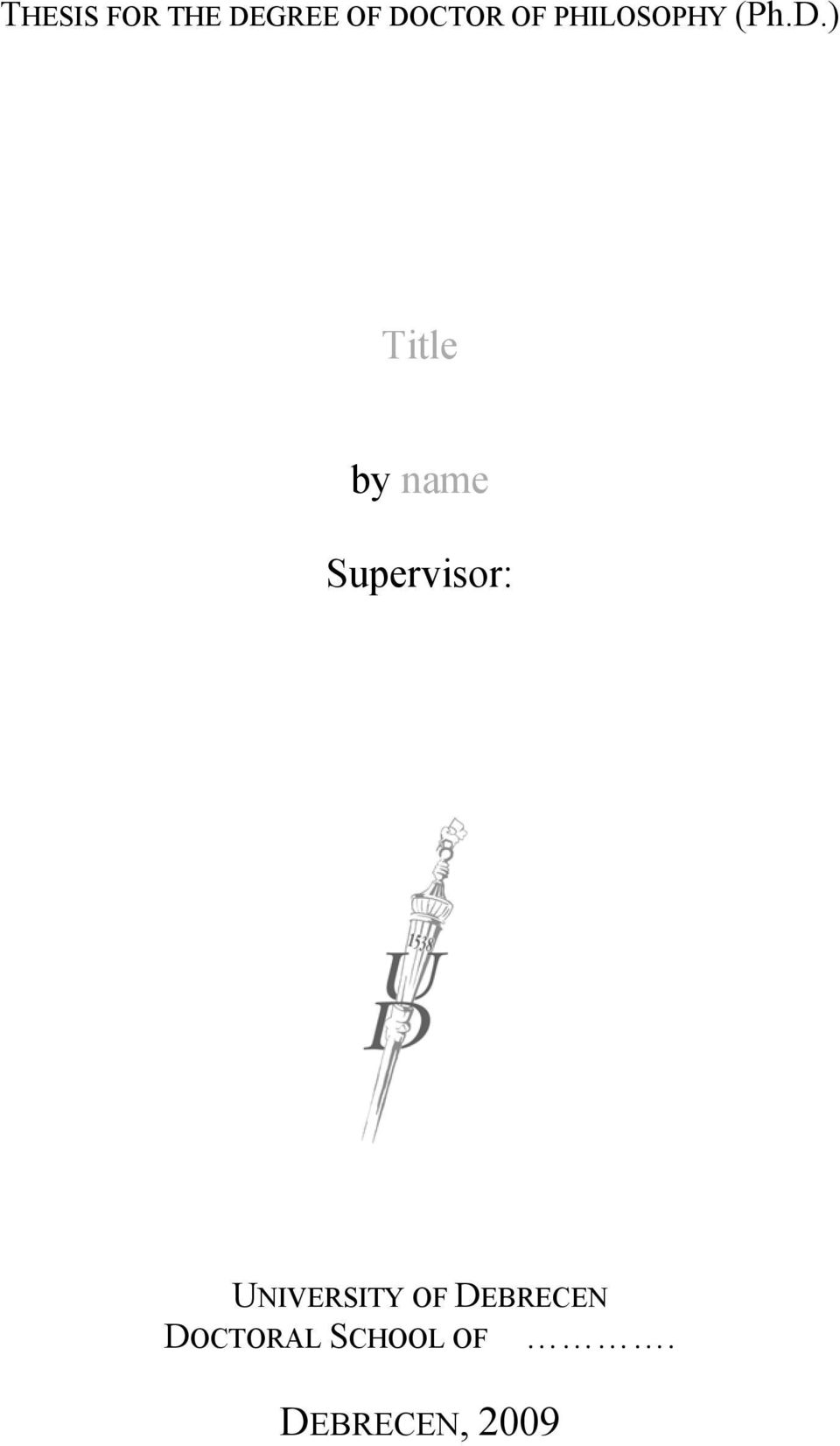 ) Title by name Supervisor: