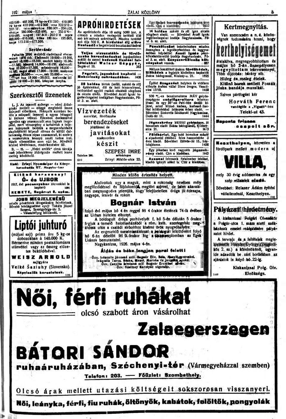 500, UanrB 14.000-16030, etsó.cdi; «,«17.000-17.500, másodrendű 16.0M- 16 500, tagol allldó 17.000-19.000. szalonna suftuaaaoo.,oii 25.000.. S=-oH bus 18 000-20.0CO. teslonnát Ifi 19000 21 500.