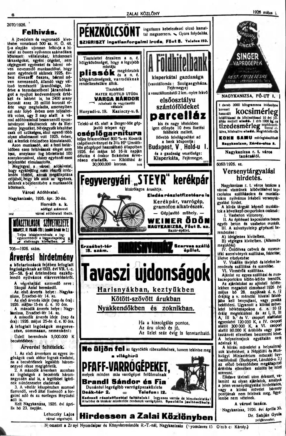 hogy azon egyénekről akiknek 1925. évben élvezet?
