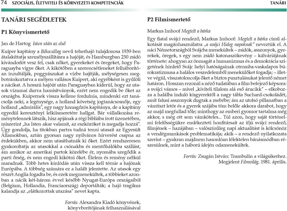 kikötőben a szerencsétleneket felháborítóan inzultálják, poggyászukat a vízbe hajítják, mélységesen megbotránkoztatva a mélyen vallásos Kuipert, aki egyébként is gyűlöli a nácikat.