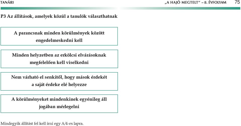 között engedelmeskedni kell Minden helyzetben az erkölcsi elvárásoknak megfelelően kell viselkedni