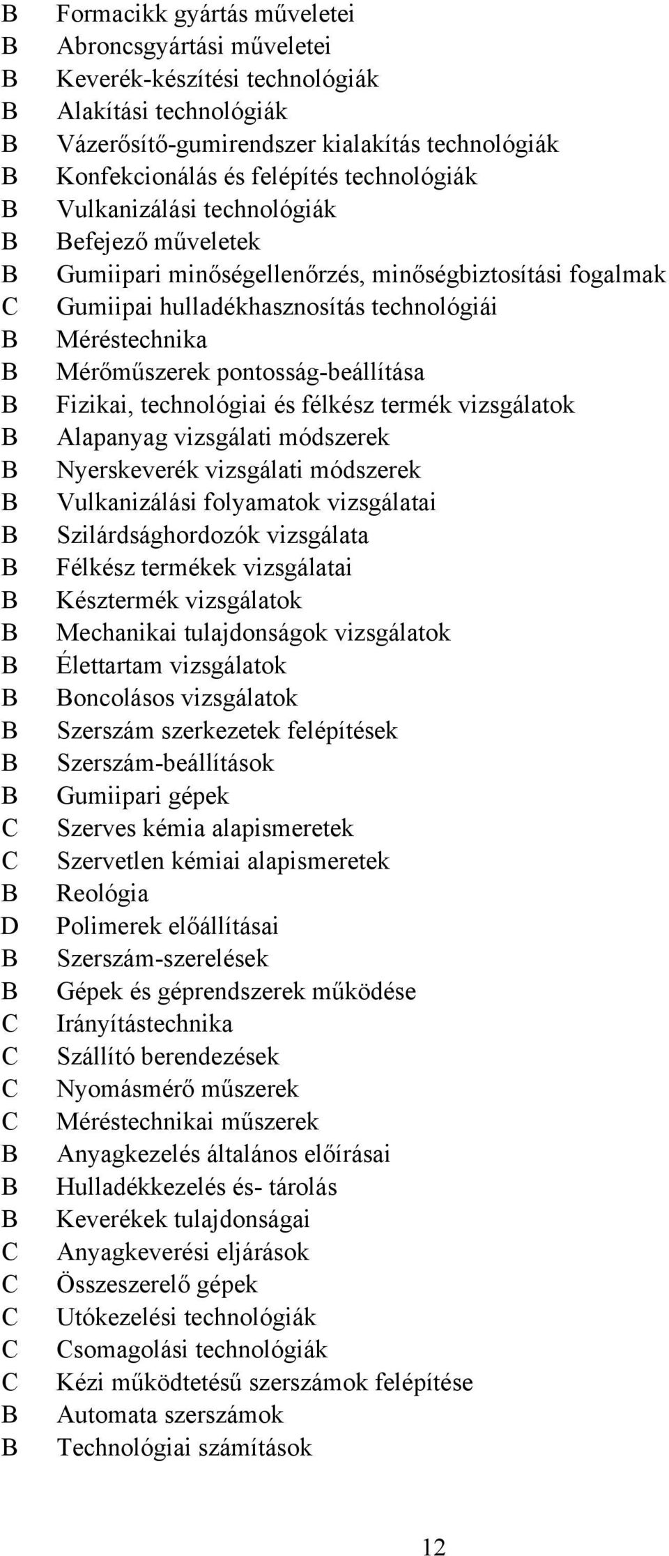 Fizikai, technológiai és félkész termék vizsgálatok Alapanyag vizsgálati módszerek Nyerskeverék vizsgálati módszerek Vulkanizálási folyamatok vizsgálatai Szilárdsághordozók vizsgálata Félkész