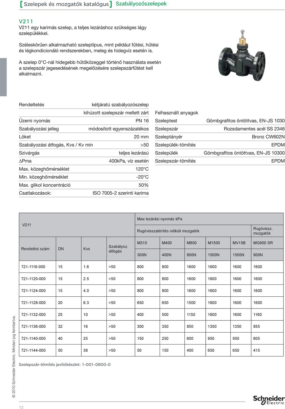 A szelep 0 C-nál hidegebb hűtőközeggel történő használata esetén a szelepszár jegesedésének megelőzésére szelepszárfűtést kell alkalmazni.