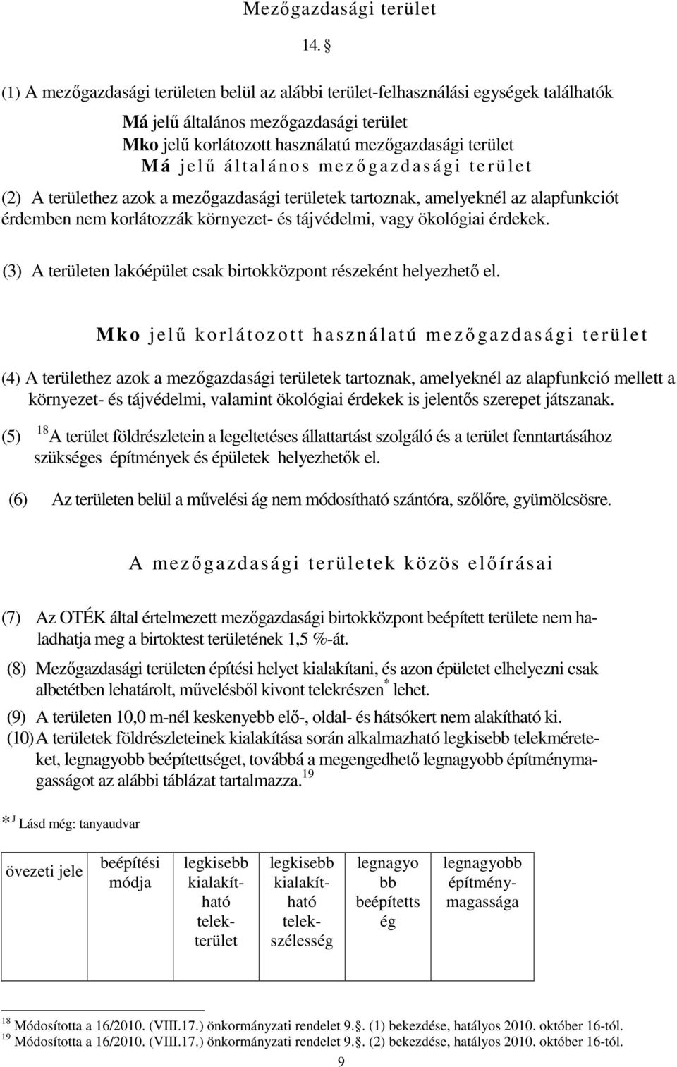általános mezőgazdasági terület (2) A területhez azok a mezőgazdasági területek tartoznak, amelyeknél az alapfunkciót érdemben nem korlátozzák környezet- és tájvédelmi, vagy ökológiai érdekek.