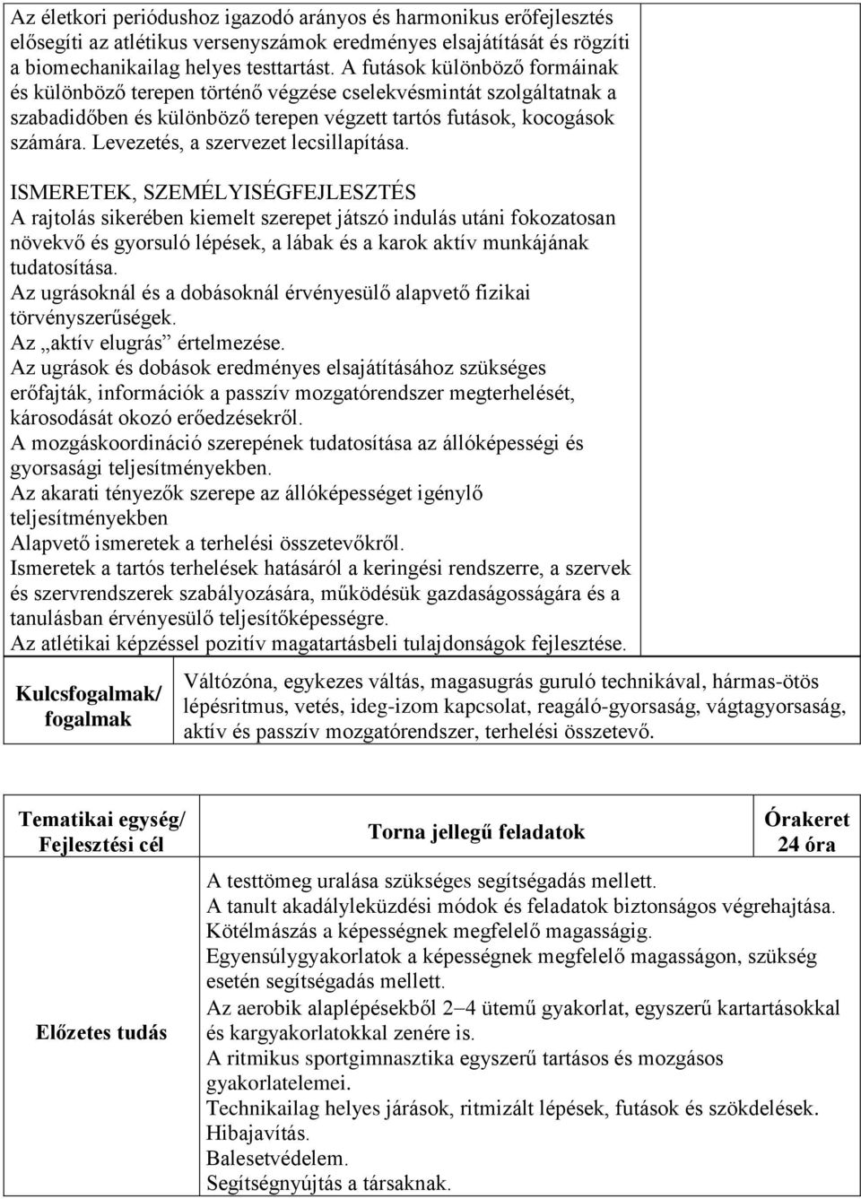 Levezetés, a szervezet lecsillapítása.