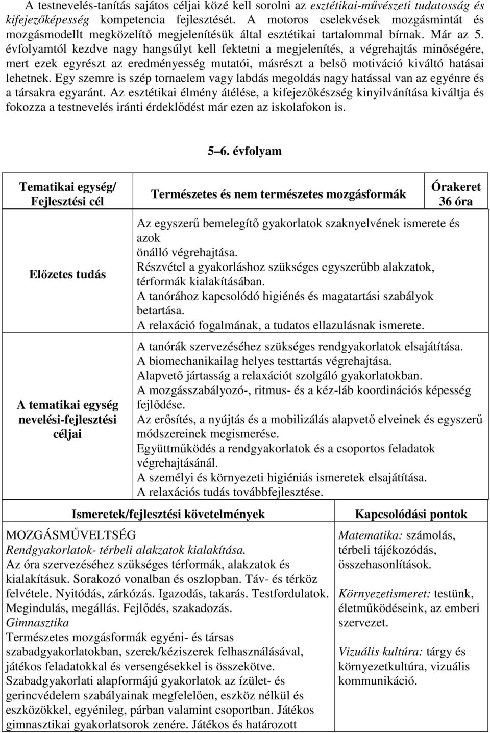 évfolyamtól kezdve nagy hangsúlyt kell fektetni a megjelenítés, a végrehajtás minőségére, mert ezek egyrészt az eredményesség mutatói, másrészt a belső motiváció kiváltó hatásai lehetnek.