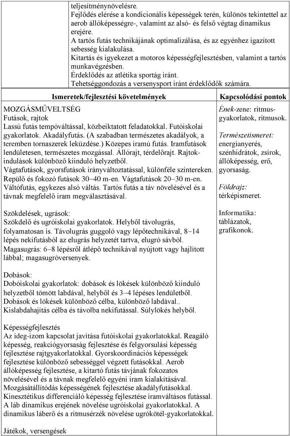 Érdeklődés az atlétika sportág iránt. Tehetséggondozás a versenysport iránt érdeklődők számára.