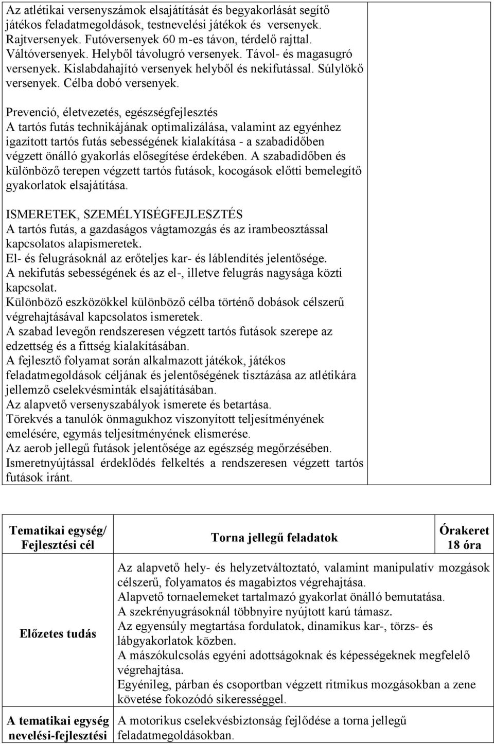 A tartós futás technikájának optimalizálása, valamint az egyénhez igazított tartós futás sebességének kialakítása - a szabadidőben végzett önálló gyakorlás elősegítése érdekében.