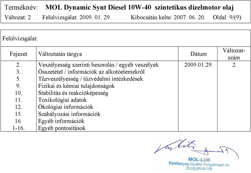 Tűzveszélyesség / tűzvédelmi intézkedések 9. Fizikai és kémiai tulajdonságok 10. Stabilitás és reakcióképesség 11.