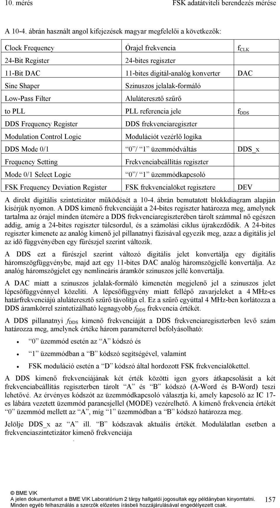 Shaper Low-Pass Filter Szinuszos jelalak-formáló Aluláteresztő szűrő to PLL PLL referencia jele f DDS DDS Frequency Register Modulation Control Logic DDS frekvenciaregiszter Modulációt vezérlő logika