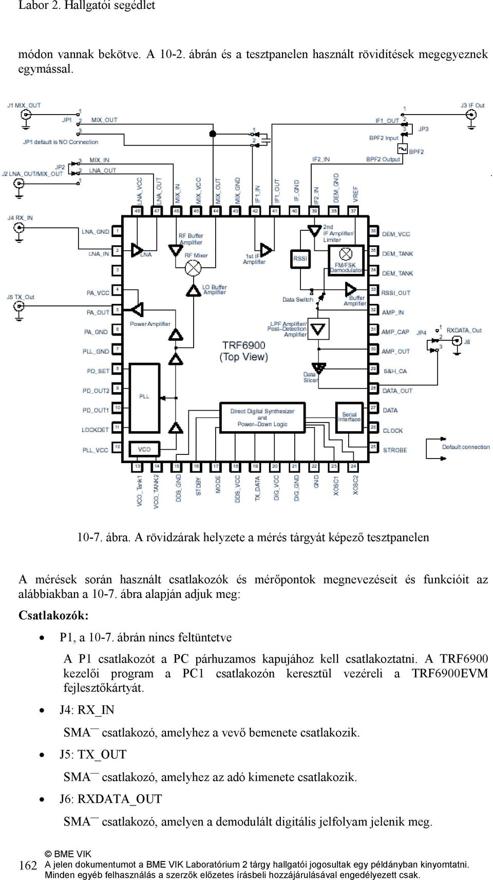 ábra alapján adjuk meg: Csatlakozók: P1, a 10-7. ábrán nincs feltüntetve A P1 csatlakozót a PC párhuzamos kapujához kell csatlakoztatni.