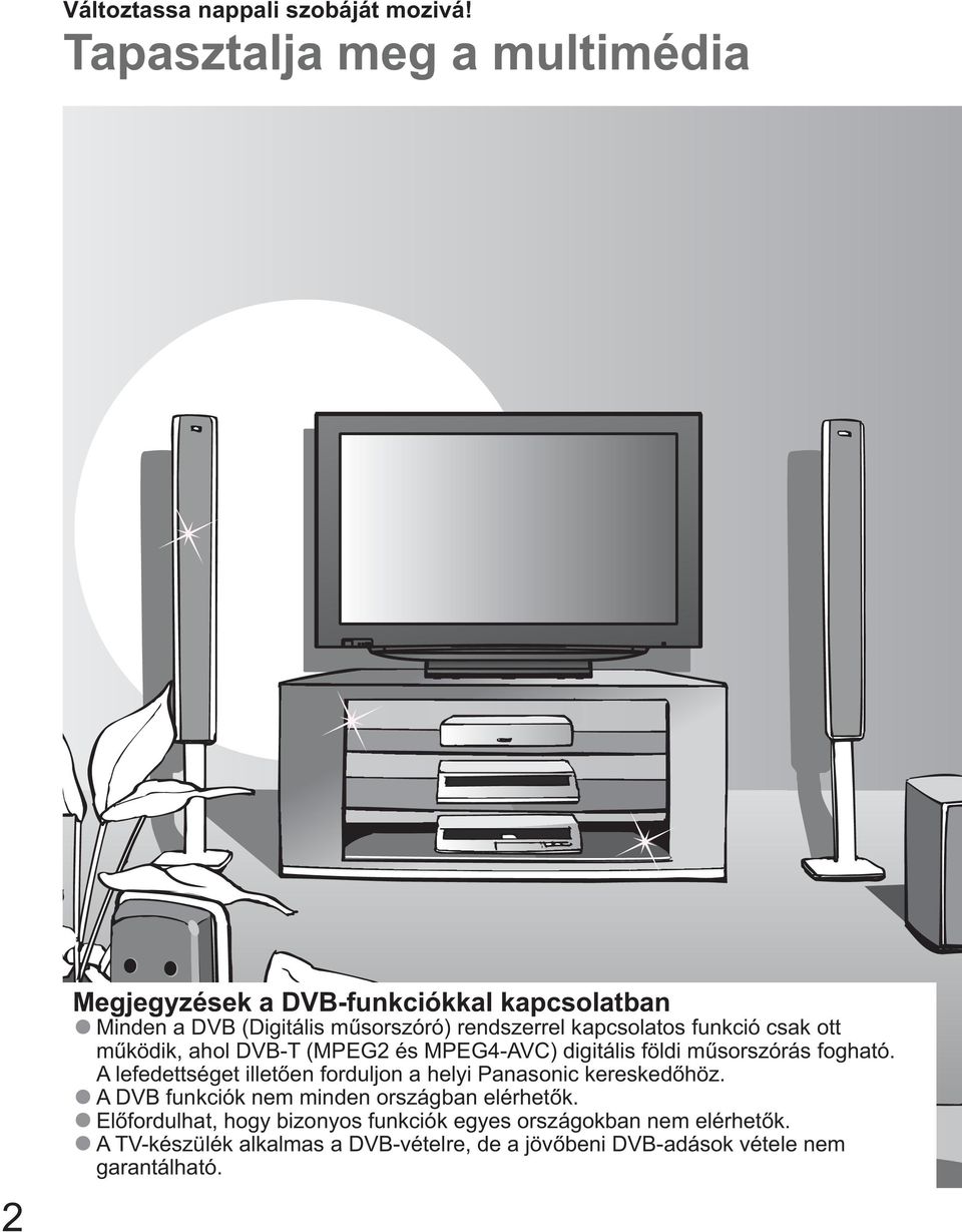 funkció csak ott m ködik, ahol DVB-T (MPEG2 és MPEG4-AVC) digitális földi m sorszórás fogható.