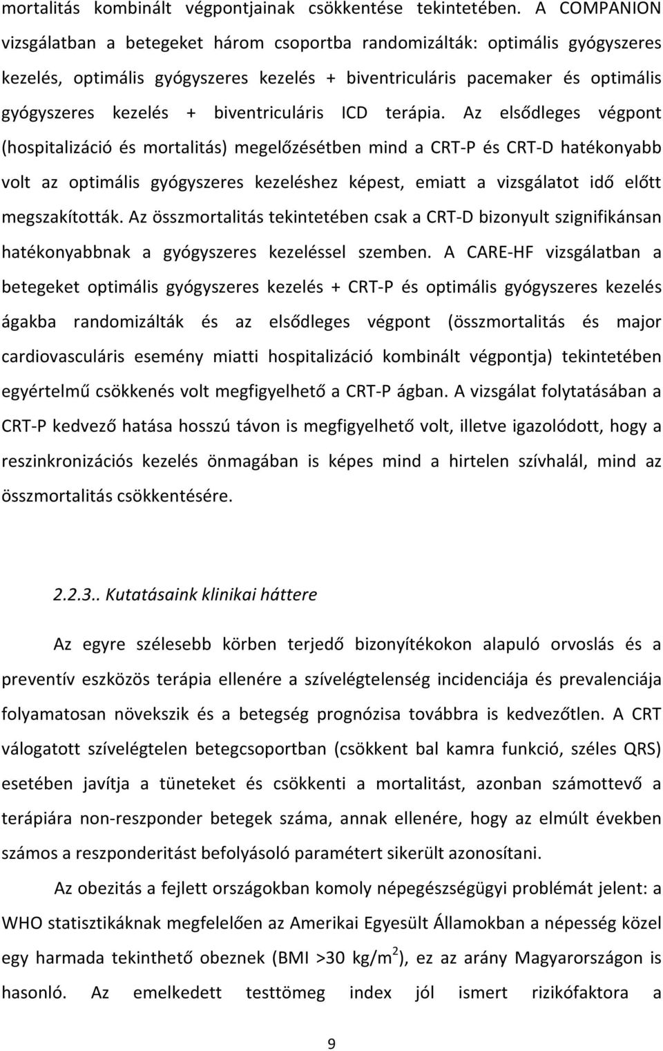 biventriculáris ICD terápia.