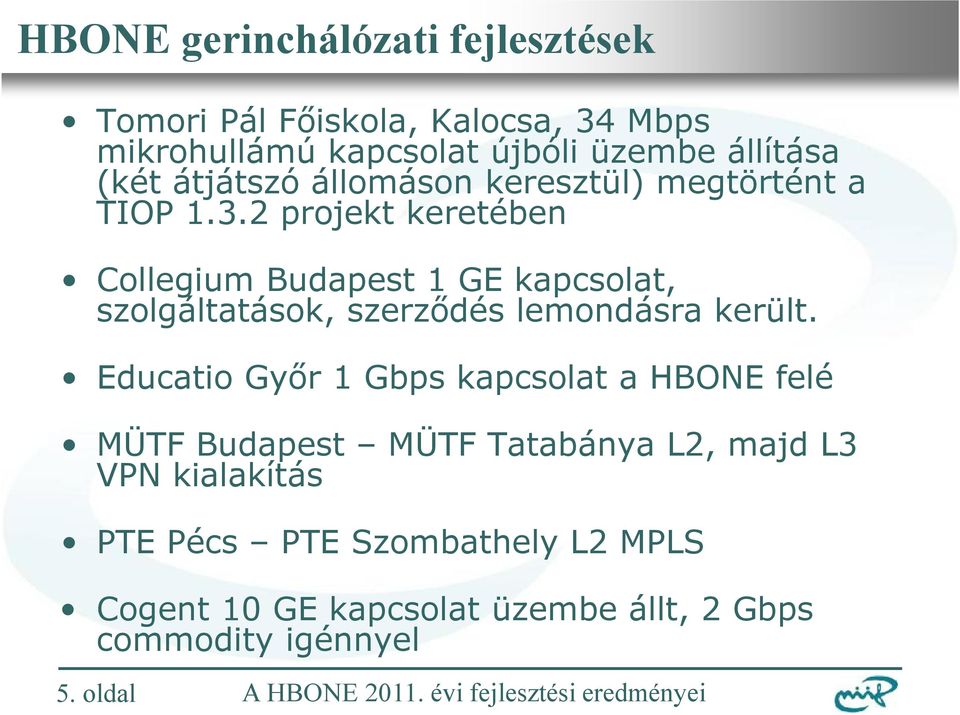 2 projekt keretében Collegium Budapest 1 GE kapcsolat, szolgáltatások, szerződés lemondásra került.