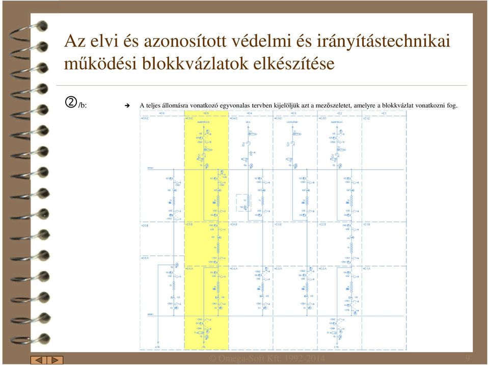 vonatkozó egyvonalas tervben kijelöljük azt a