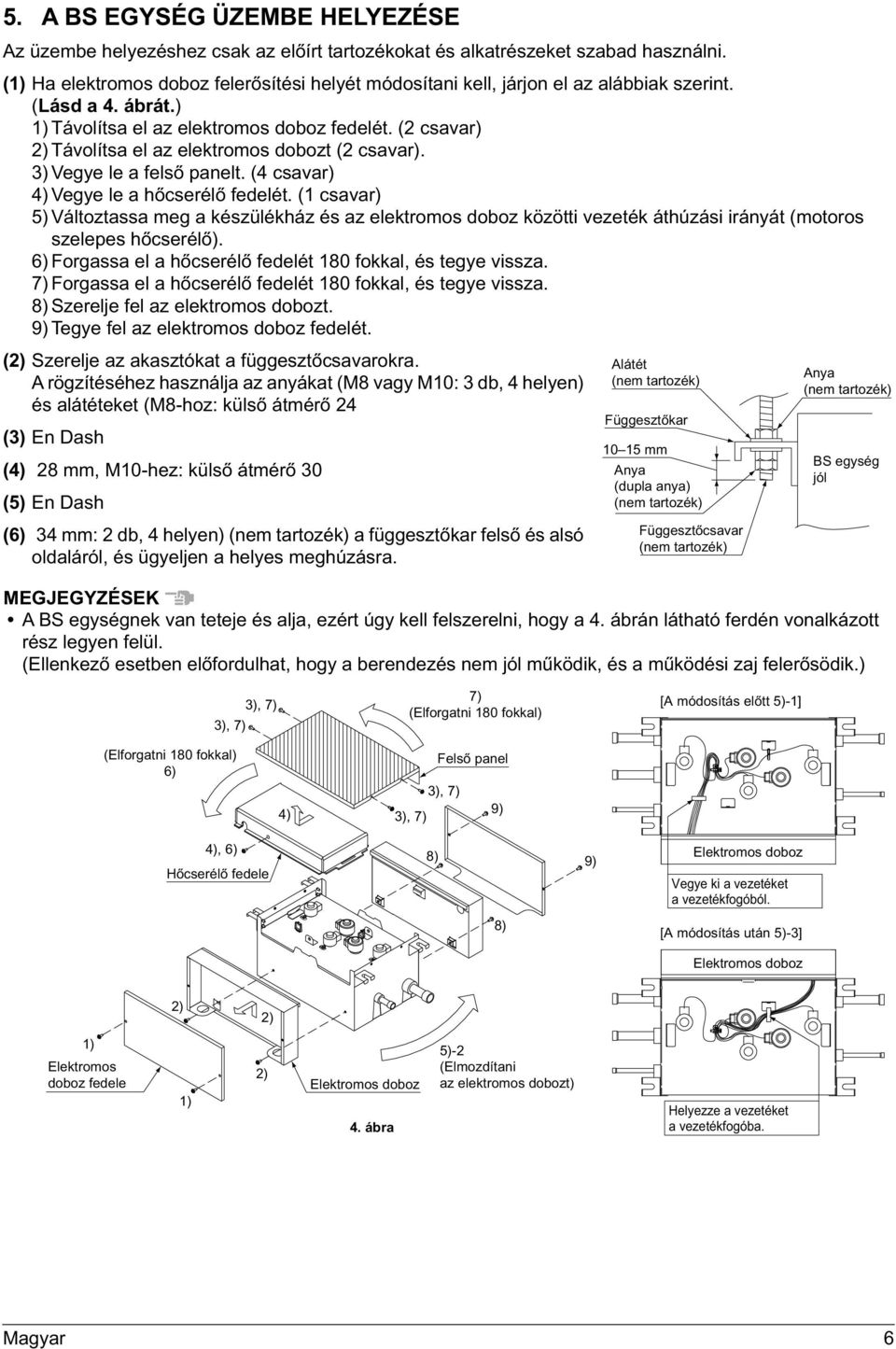 (2 csavar) 2) Távolítsa el az elektromos dobozt (2 csavar). 3) Vegye le a felső panelt. (4 csavar) 4) Vegye le a hőcserélő fedelét.