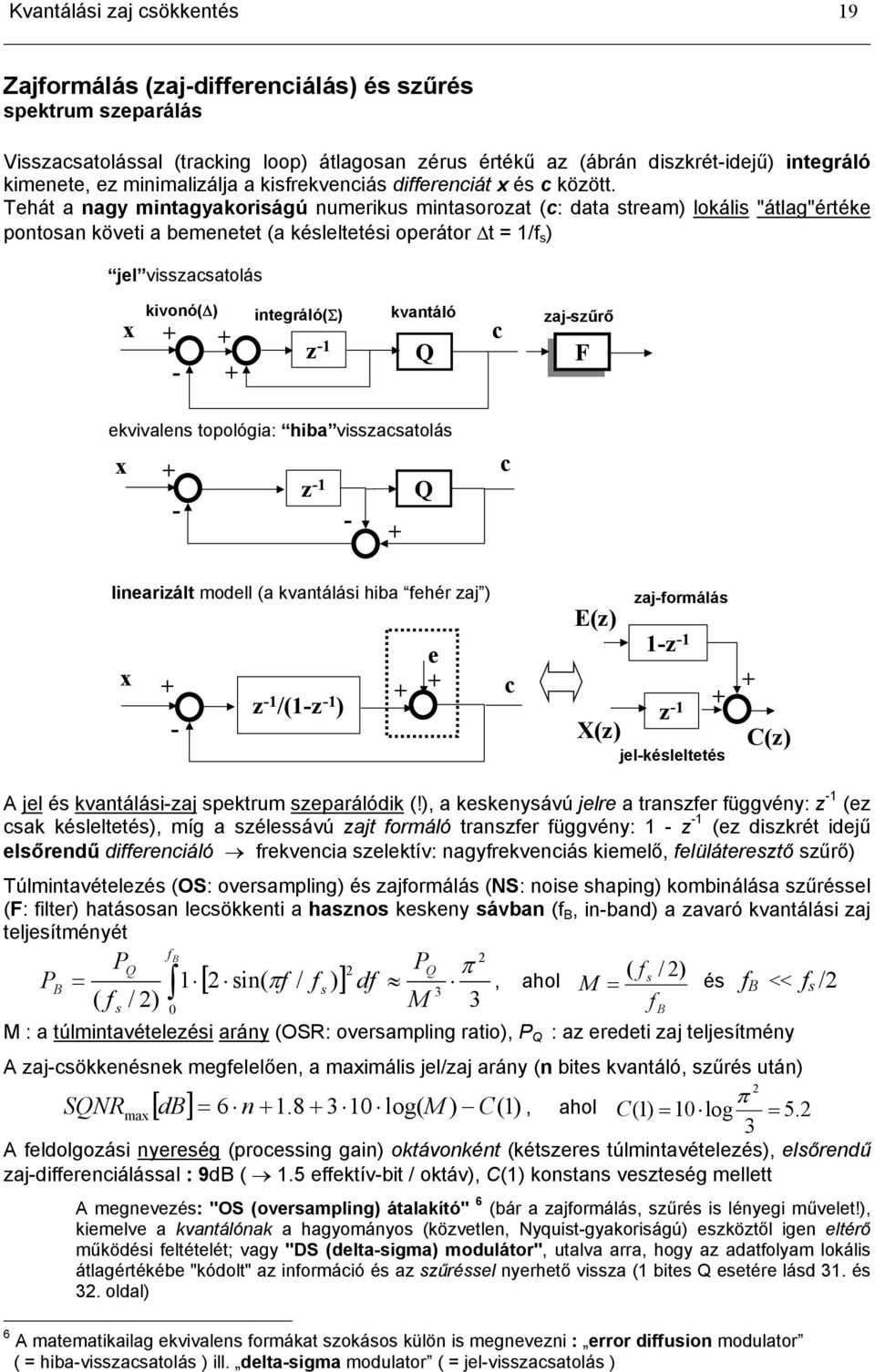 Tehát a agy mitagyakoriágú umeriku mitaorozat (: data tream) lokáli "átlag"értéke potoa követi a bemeetet (a kéleltetéi operátor t = 1/f ) jel vizaatolá kivoó( ) itegráló(σ) kvatáló zajzűrő Q F F