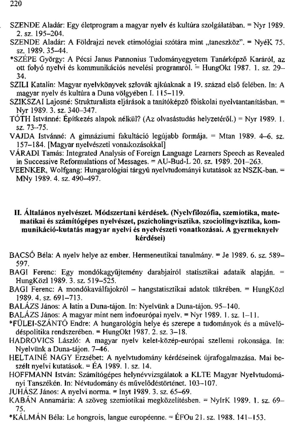 SZILI Katalin: Magyar nyelvkönyvek szlovák ajkúaknak a 19. század első felében. In: A magyar nyelv és kultúra a Duna völgyében I. 115-119.