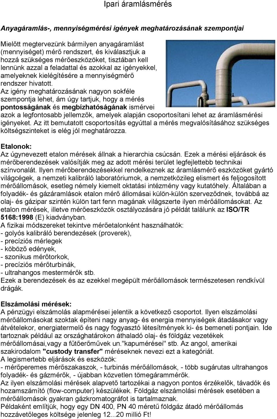 Ipari áramlásmérés. Anyagáramlás-, mennyiségmérési igények meghatározásának  szempontjai - PDF Free Download