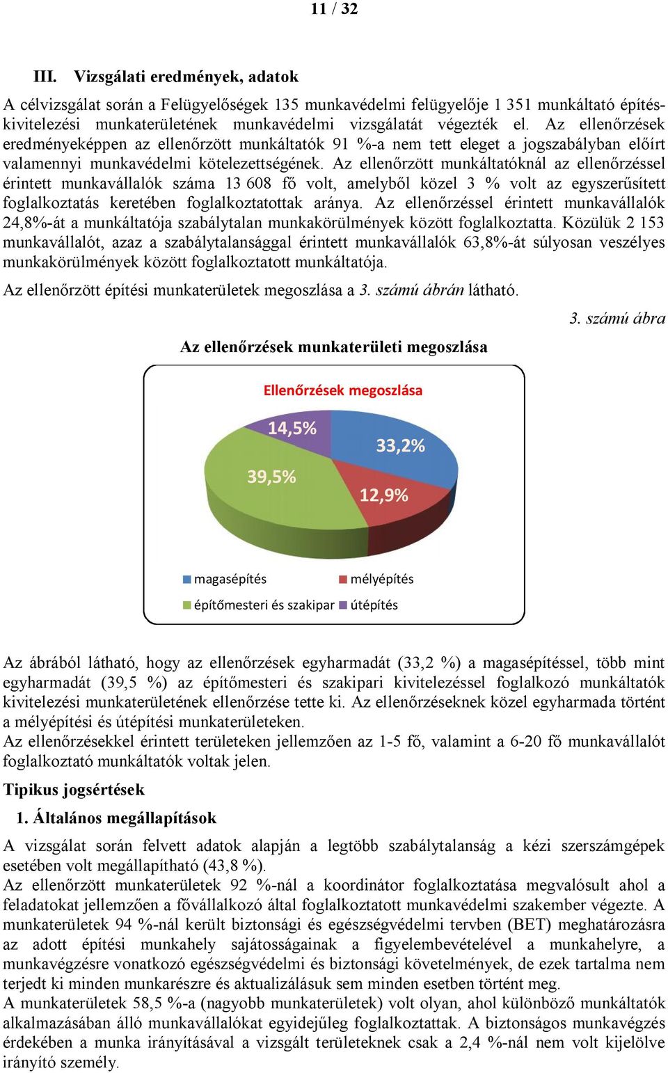 Az ellenőrzött munkáltatóknál az ellenőrzéssel érintett munkavállalók száma 13 608 fő volt, amelyből közel 3 % volt az egyszerűsített foglalkoztatás keretében foglalkoztatottak aránya.