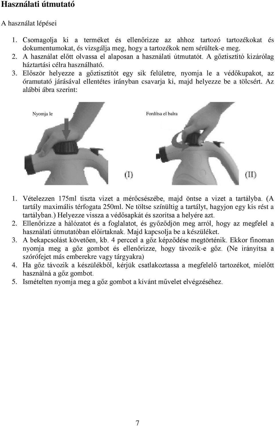 Kézi gőztisztító. Használati Utasítás. Modellszám: PSC PDF Ingyenes letöltés